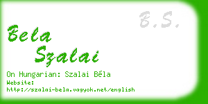bela szalai business card