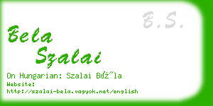 bela szalai business card